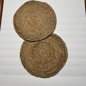 Set of Two Woven Round Placemats